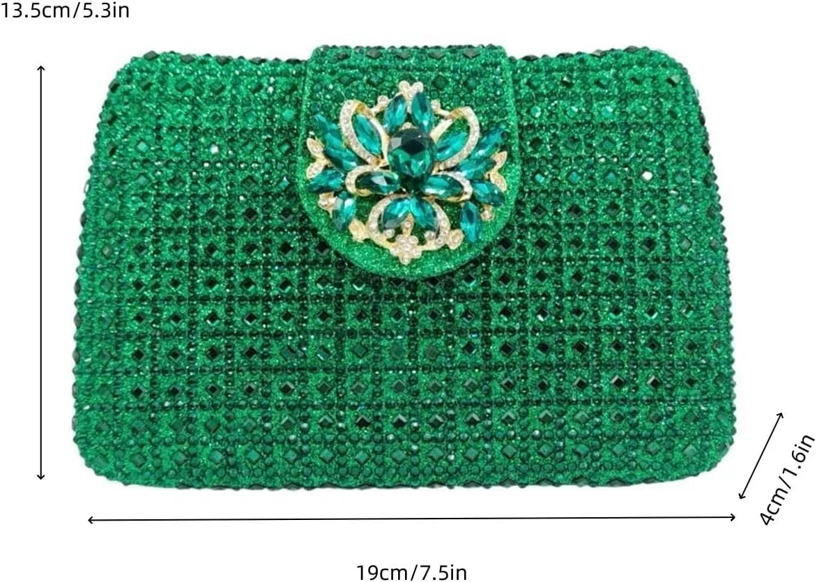 UMREN Sparkly Rhinestone Evening Clutch Purses for Women Crystal Clutch Diamond Handbag Wedding Party Shoulder Crossbody Bag