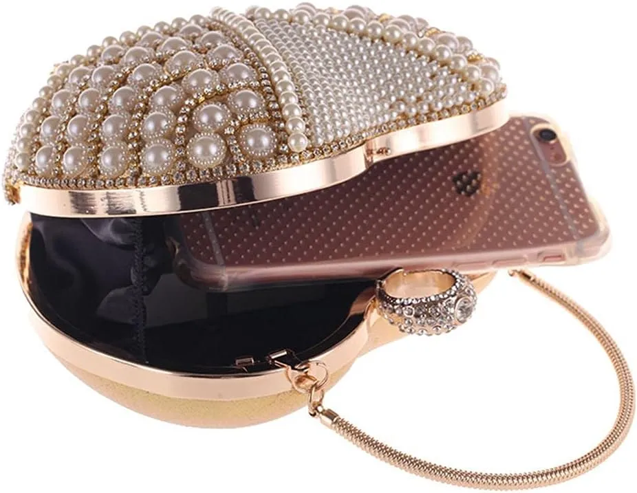 UMREN Women Luxury Heart Shape Tassel Evening Clutch Bag Rhinestones Wedding Party Purse Handbag