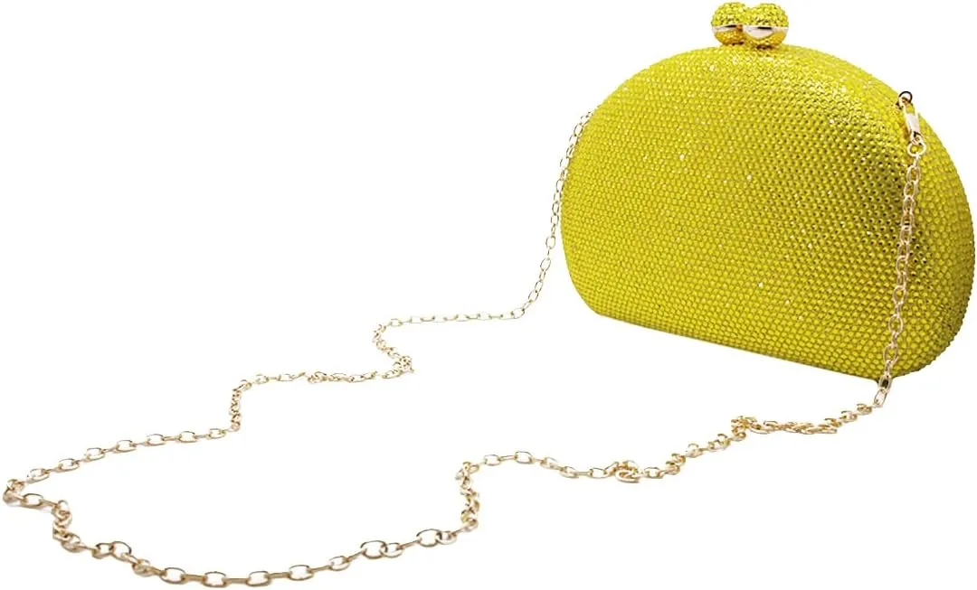 UMREN Women Sparkly Rhinestone Evening Bag Crystal Clutch Purses Glitter Shell Shaped Handbag Wedding Prom Shoulder Bag