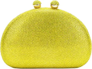 UMREN Women Sparkly Rhinestone Evening Bag Crystal Clutch Purses Glitter Shell Shaped Handbag Wedding Prom Shoulder Bag