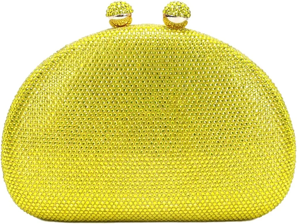 UMREN Women Sparkly Rhinestone Evening Bag Crystal Clutch Purses Glitter Shell Shaped Handbag Wedding Prom Shoulder Bag