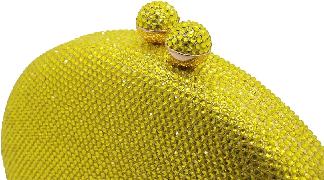 UMREN Women Sparkly Rhinestone Evening Bag Crystal Clutch Purses Glitter Shell Shaped Handbag Wedding Prom Shoulder Bag