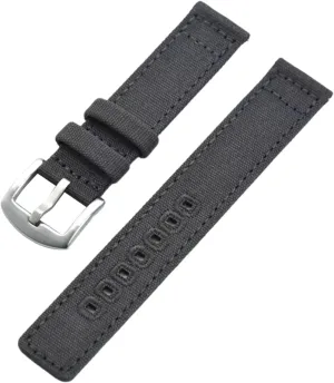 Universal Strap,20mm-22mm Quick Release Nylon Canvas Nato Military Watch Band with Polished Stainless Buckle for Dial Quartz Watch(Gray,20mm)