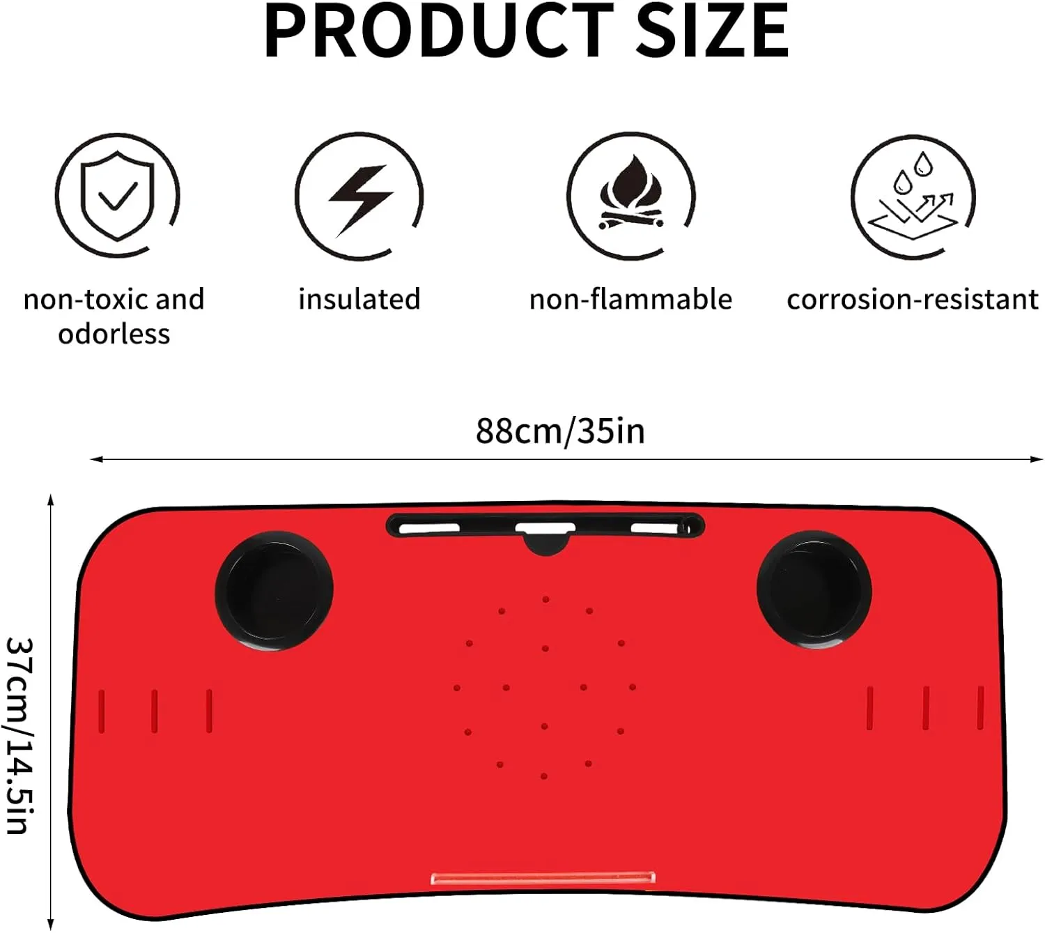 Universal Treadmill Desk Attachment Laptop Holder Ergonomic Platform Tray with Cup Tablet Holder Cooling Holes Provide Good Ventilation, Laptop Stand for Treadmill (Red)