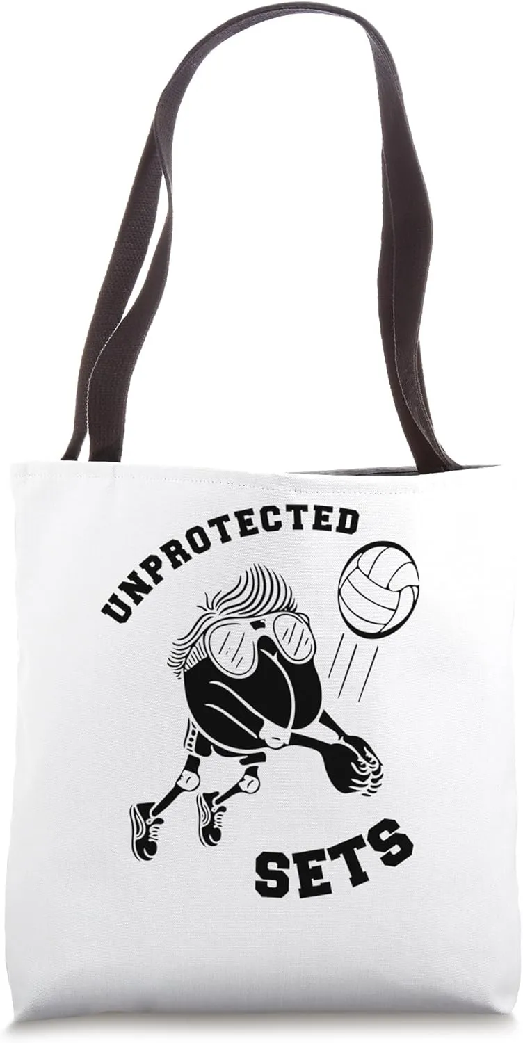 Unprotected Sets - Funny Team Sand Mud Indoor Volleyball Tote Bag