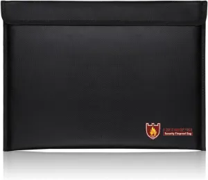 Upgraded 5200°F Fireproof Document Bag, 8 Layers of Heat Insulated Materials, Fireproof Money Bag for Cash/Documents, Water Resistant Fire proof for/Passports/Electronics