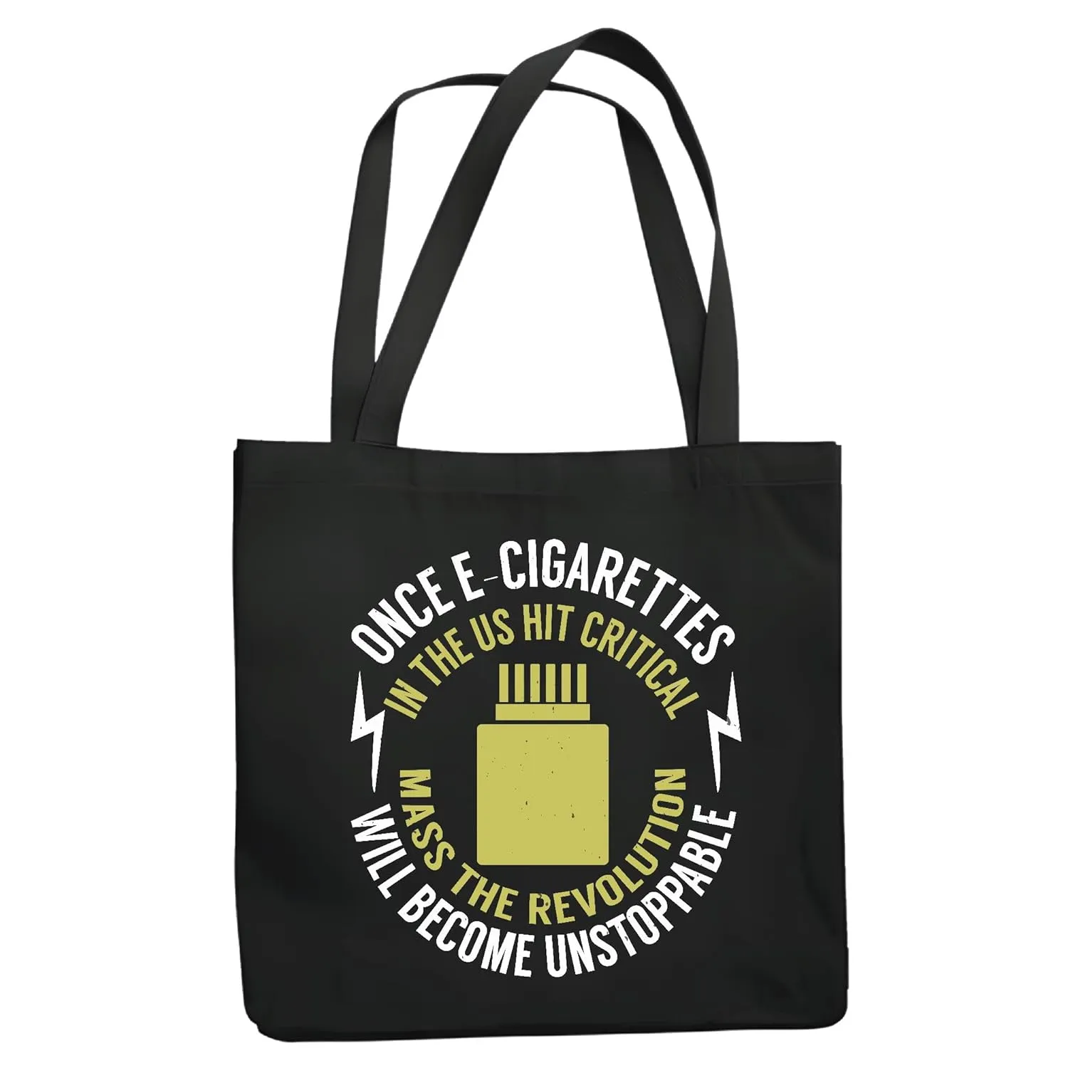 US Vape Fans Gift Ideas to Revolutionize Habits Navy Black Multicolor Canvas Tote Bag