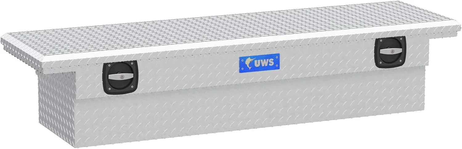 UWS EC10001 Secure Lock 69-Inch Heavy-Wall Aluminum Truck Tool Box with Low Profile, RigidCore Lid | Bright Aluminum 69" Secure Lock Crossover Box with Low Profile (Heavy Packaging)