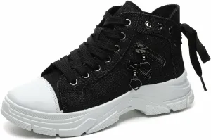 VAXAV Women's Lightweight High Top Platform Canvas Sneakers Breathable Walking Shoes