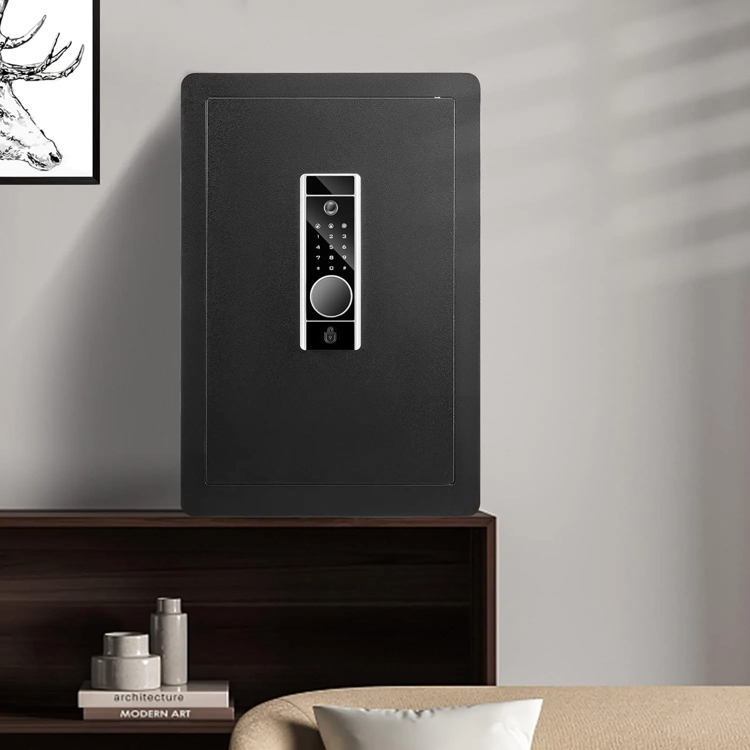 VEVOR Safe Box with Digital Keypad and 2 Keys, 2.2 Cubic Feet Home Safe, Steel Security Safe, Cabinet Safe with Fire-proof Bag, Protect Cash, Gold, Jewelry, for Home, Hotel,15.8"Wx13"Dx23.6"H
