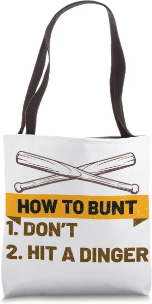 Vintage Baseball Player How To Bunt Softball Tee Ball Sports Tote Bag