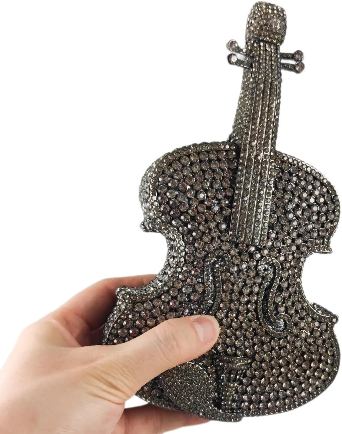 Violin Crystal Clutch Bag Women Novelty Evening Handbags Bridal Party Dinner Rhinestone Clutch Purse Wedding Bag,Mini