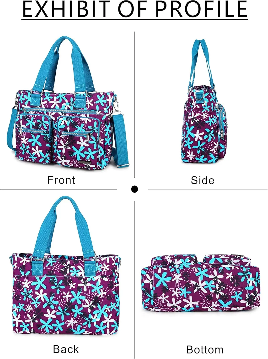 Water Repellent Nylon Shoulder Handbag - Laptop Tote Briefcase Clinical Bag