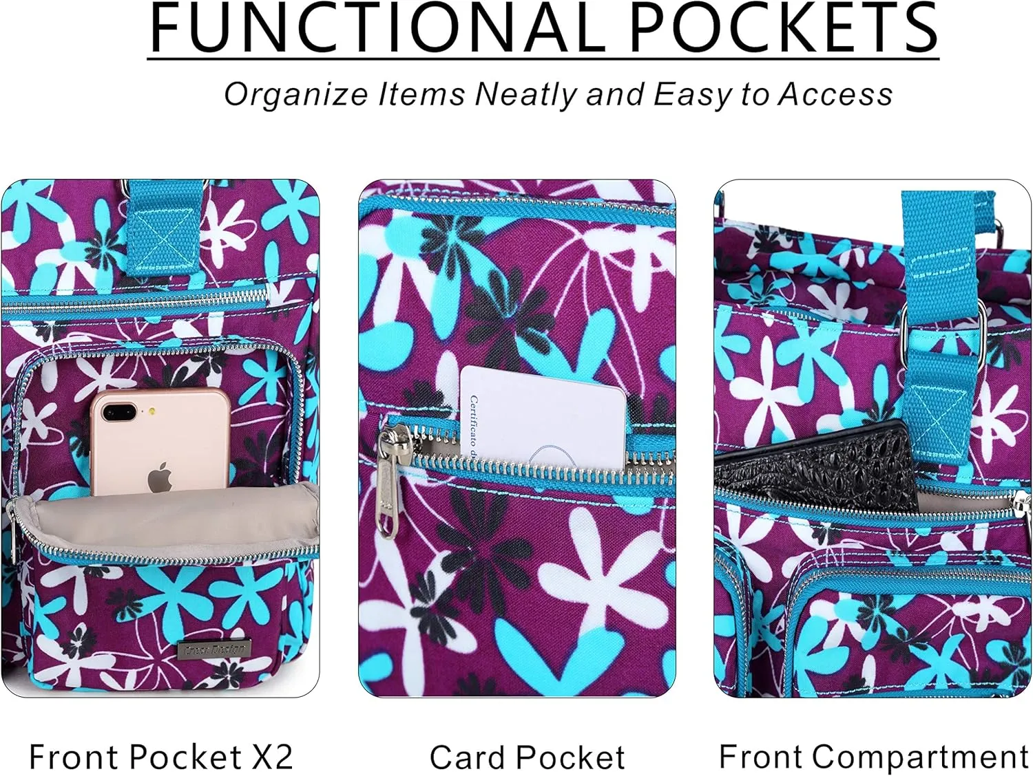 Water Repellent Nylon Shoulder Handbag - Laptop Tote Briefcase Clinical Bag