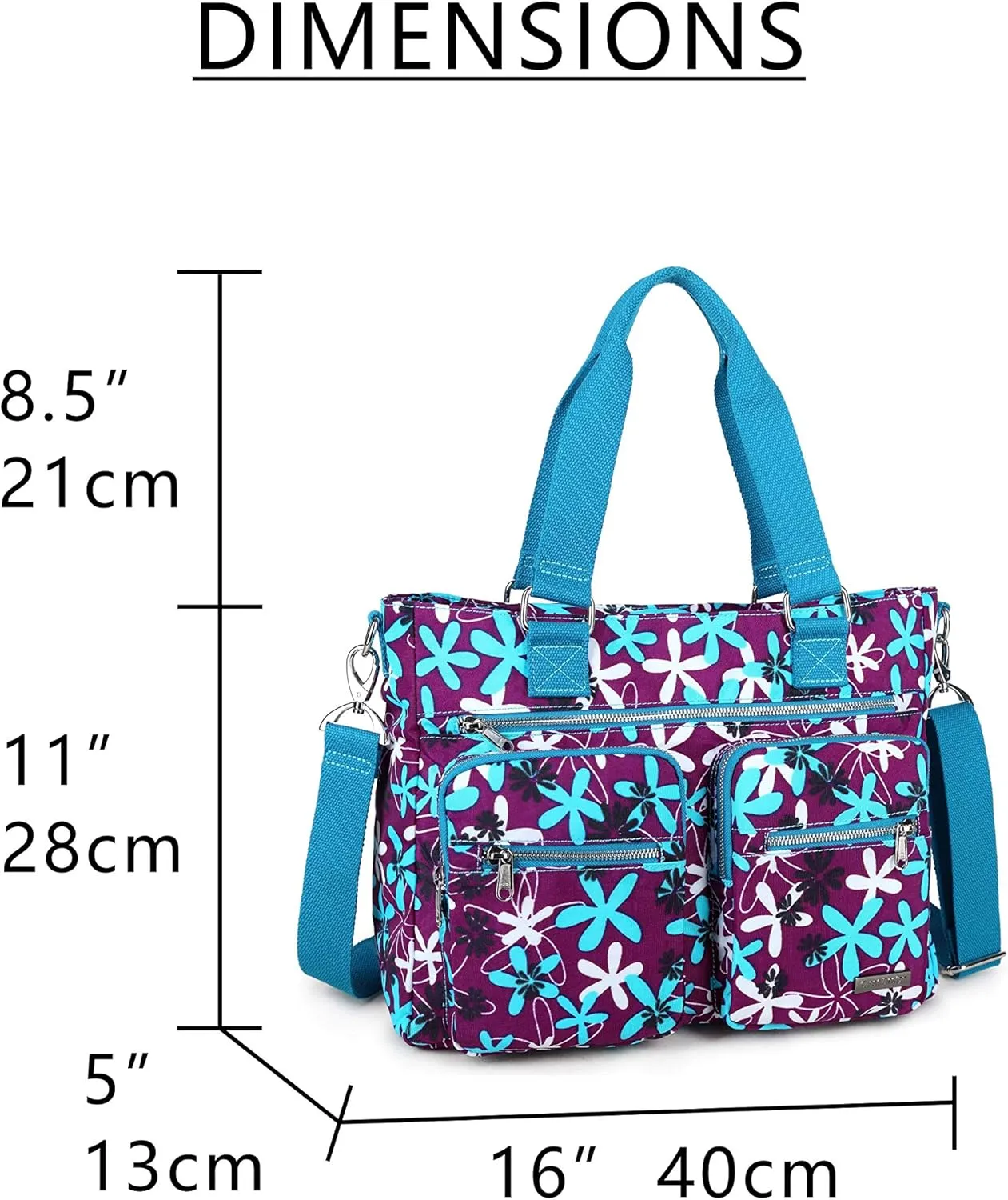 Water Repellent Nylon Shoulder Handbag - Laptop Tote Briefcase Clinical Bag