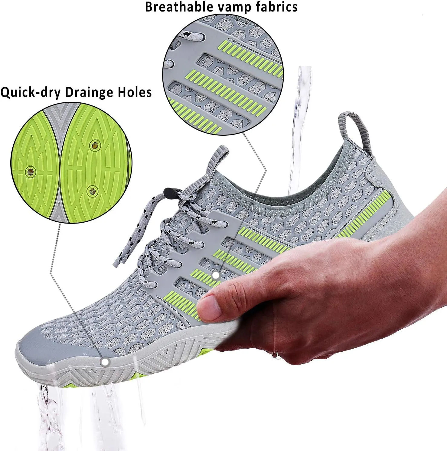 Water Shoes Mens Womens Quick Dry Barefoot Aqua Socks Diving Sports Shoes for Beach Swim Surf Pool Yoga Outdoor Trip