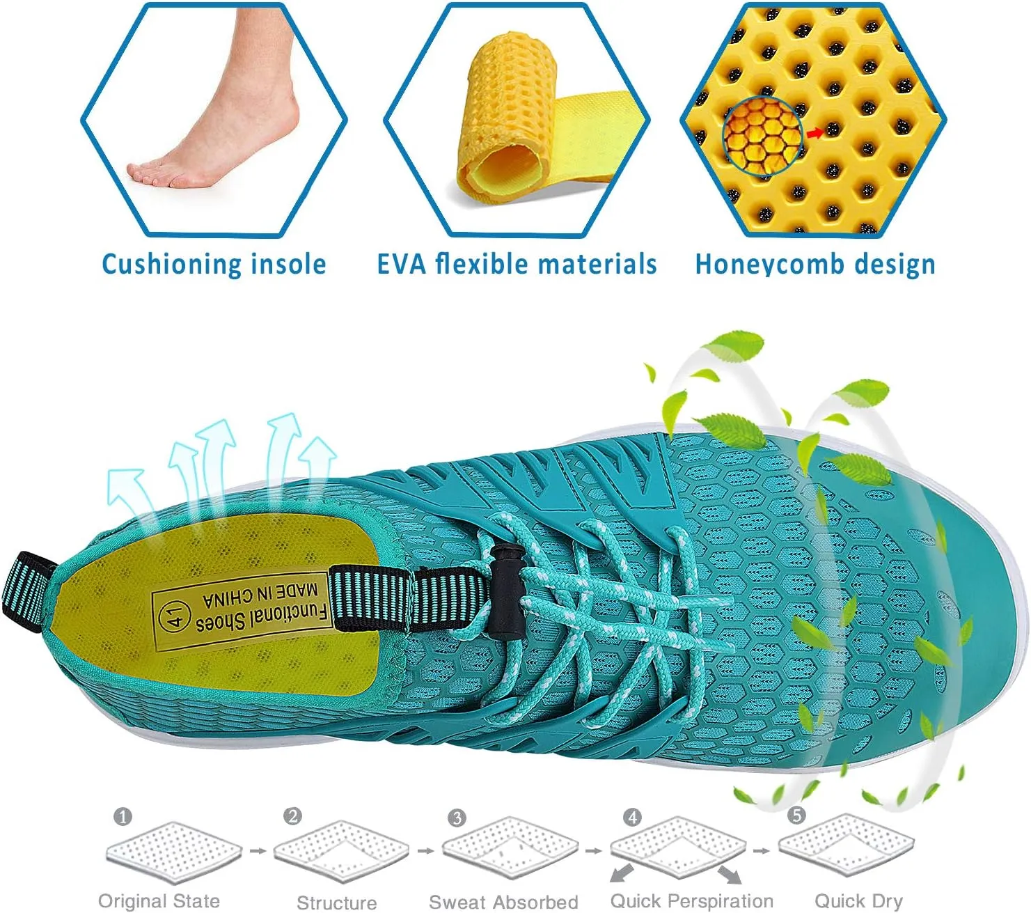 Water Shoes Mens Womens Quick Dry Barefoot Aqua Socks Diving Sports Shoes for Beach Swim Surf Pool Yoga Outdoor Trip