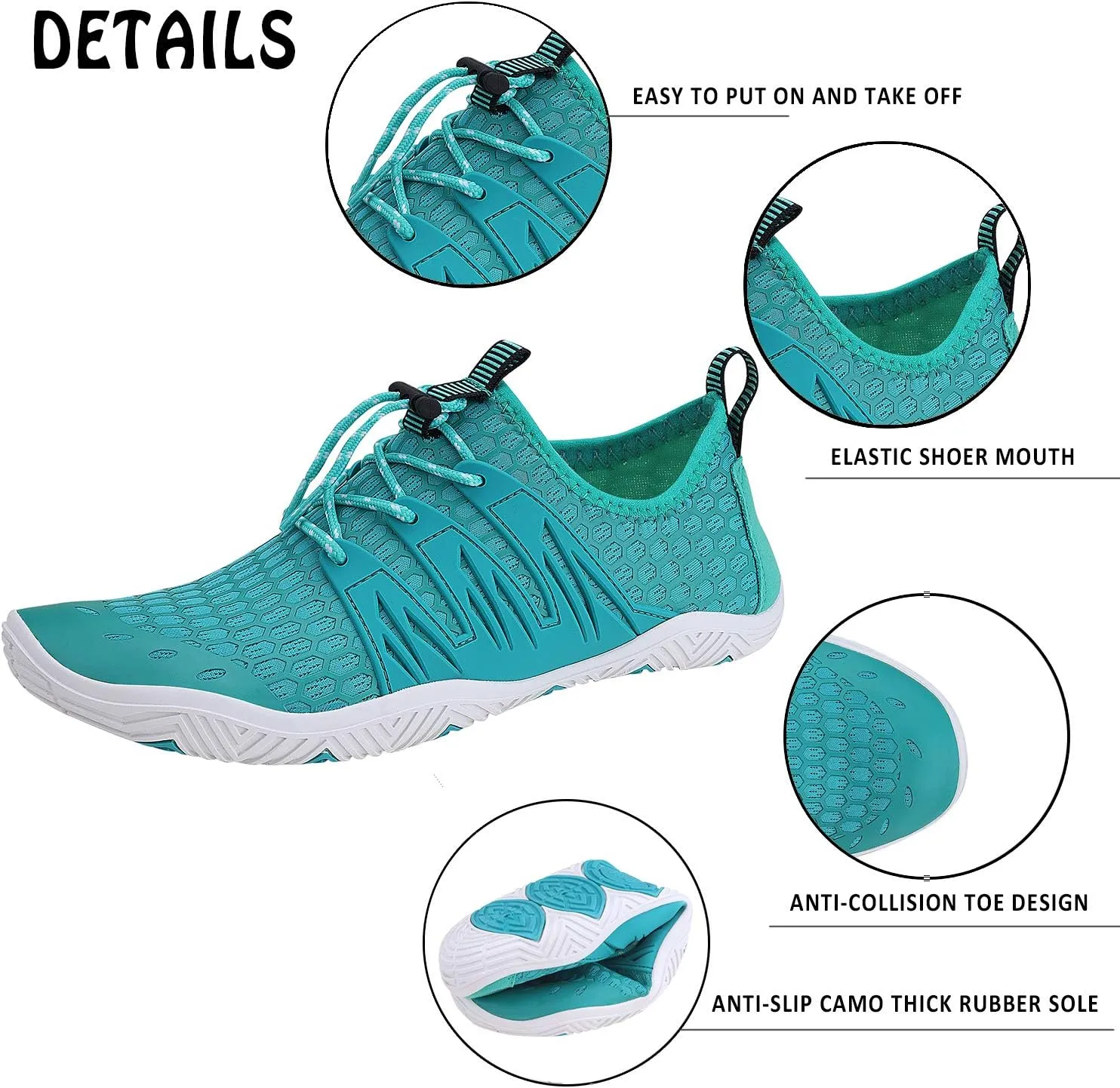 Water Shoes Mens Womens Quick Dry Barefoot Aqua Socks Diving Sports Shoes for Beach Swim Surf Pool Yoga Outdoor Trip