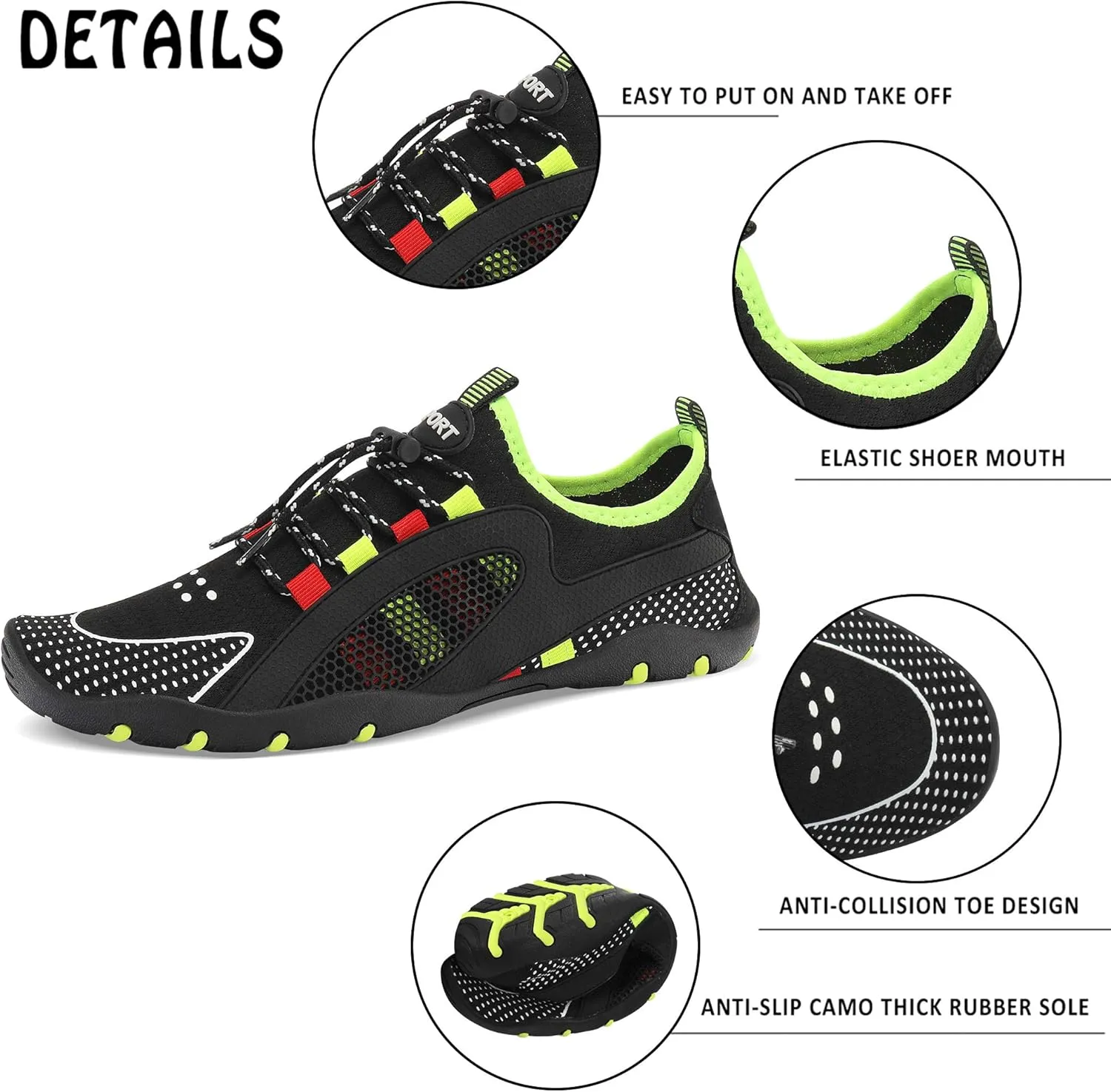 Water Shoes Mens Womens Quick Dry Barefoot Aqua Socks Diving Sports Shoes for Beach Swim Surf Pool Yoga Outdoor Trip