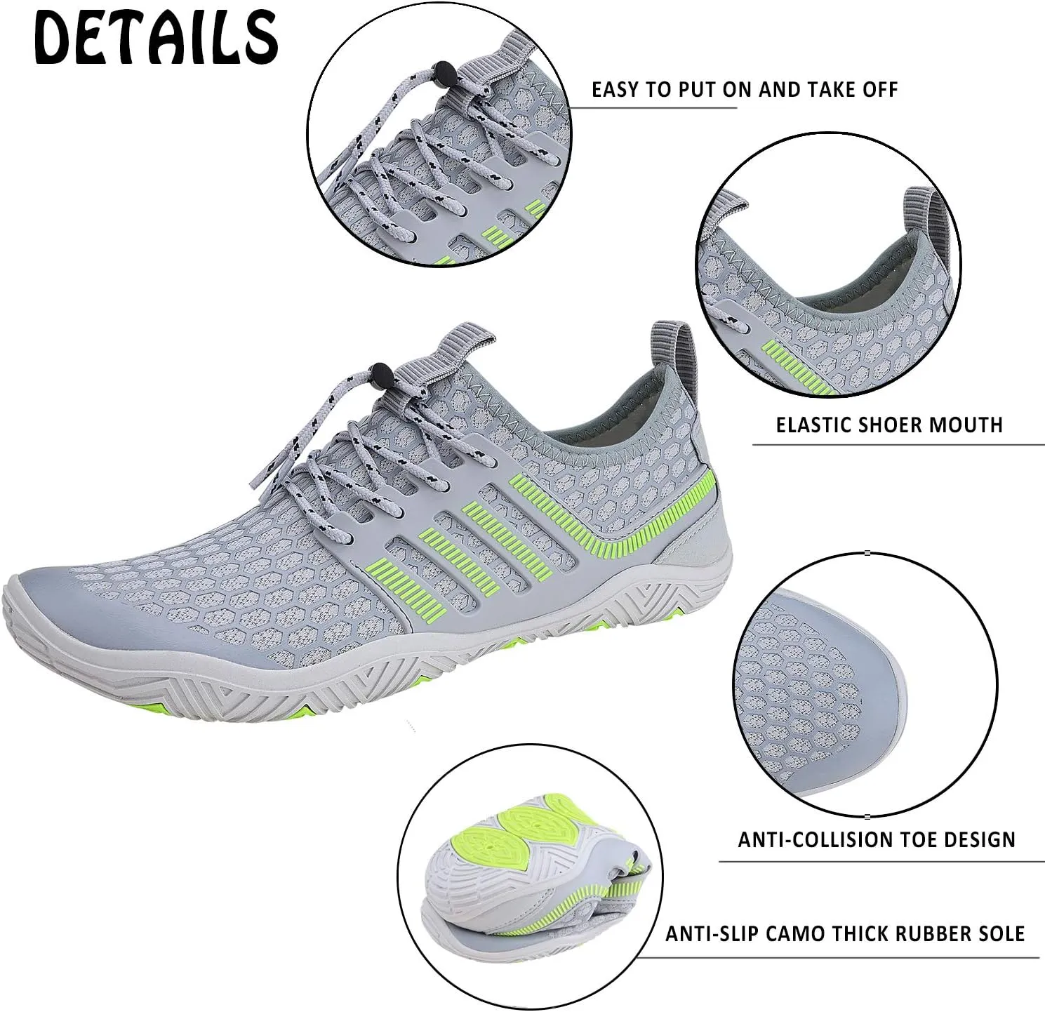 Water Shoes Mens Womens Quick Dry Barefoot Aqua Socks Diving Sports Shoes for Beach Swim Surf Pool Yoga Outdoor Trip