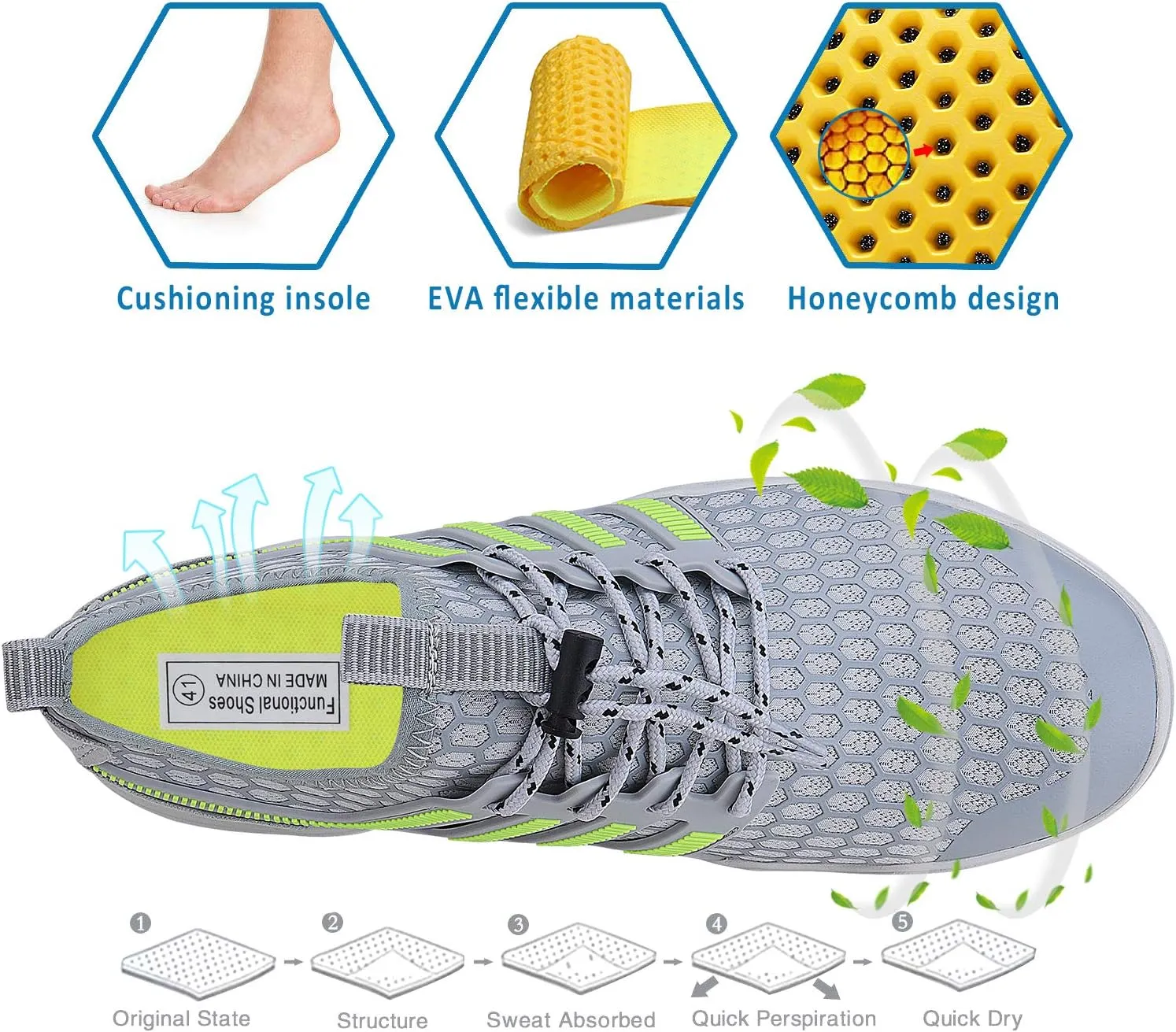 Water Shoes Mens Womens Quick Dry Barefoot Aqua Socks Diving Sports Shoes for Beach Swim Surf Pool Yoga Outdoor Trip
