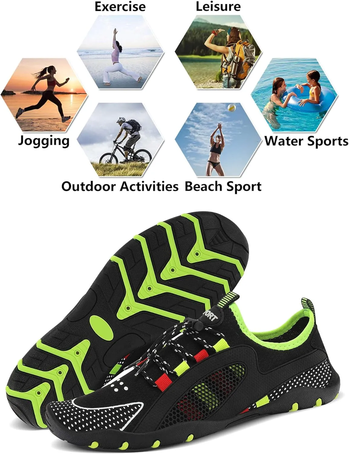 Water Shoes Mens Womens Quick Dry Barefoot Aqua Socks Diving Sports Shoes for Beach Swim Surf Pool Yoga Outdoor Trip