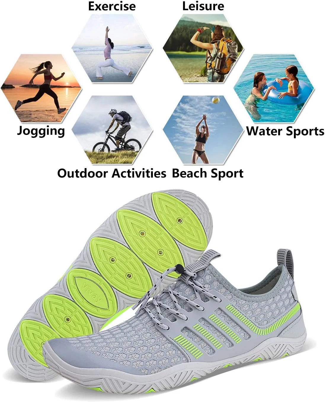Water Shoes Mens Womens Quick Dry Barefoot Aqua Socks Diving Sports Shoes for Beach Swim Surf Pool Yoga Outdoor Trip