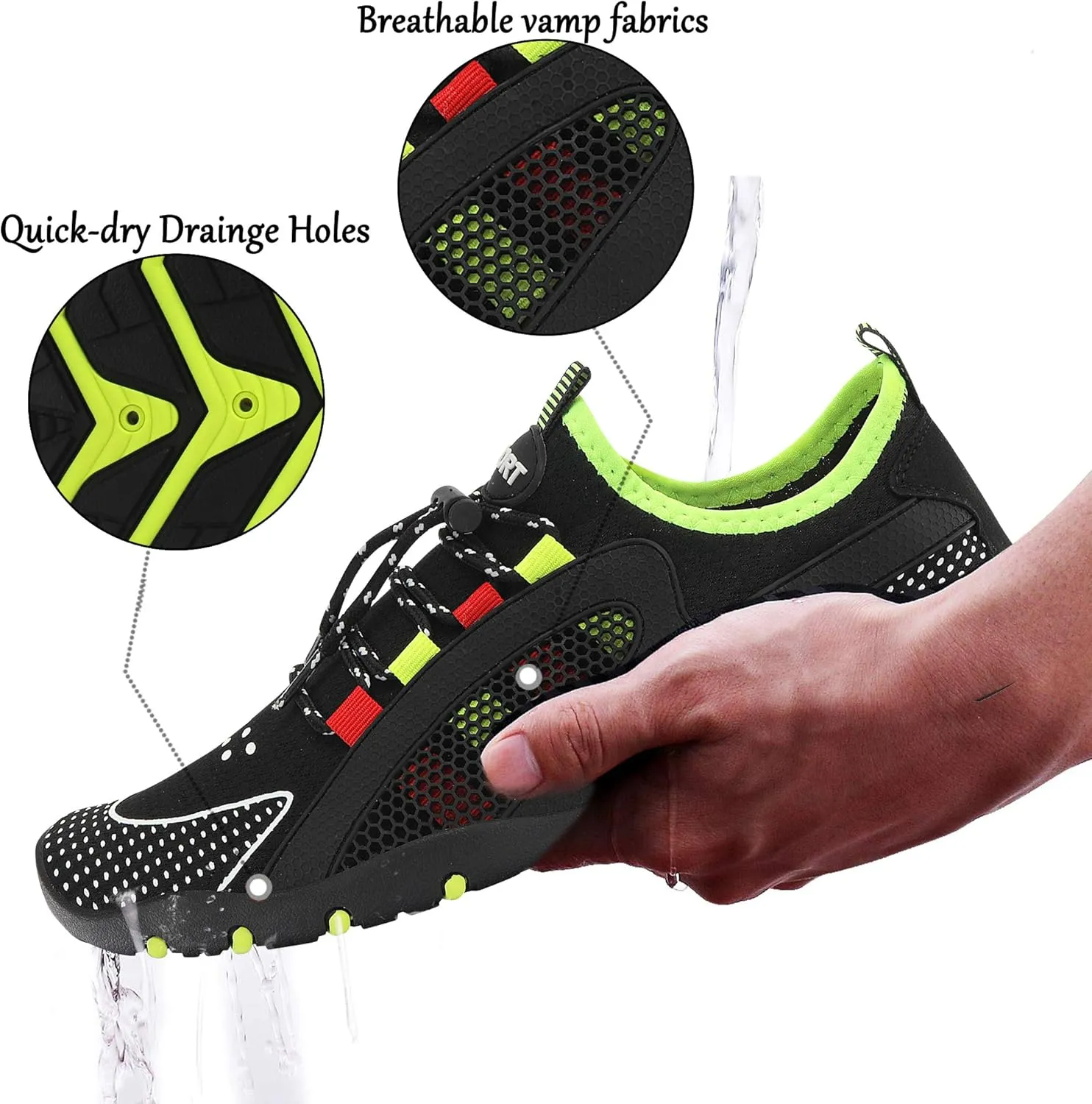 Water Shoes Mens Womens Quick Dry Barefoot Aqua Socks Diving Sports Shoes for Beach Swim Surf Pool Yoga Outdoor Trip