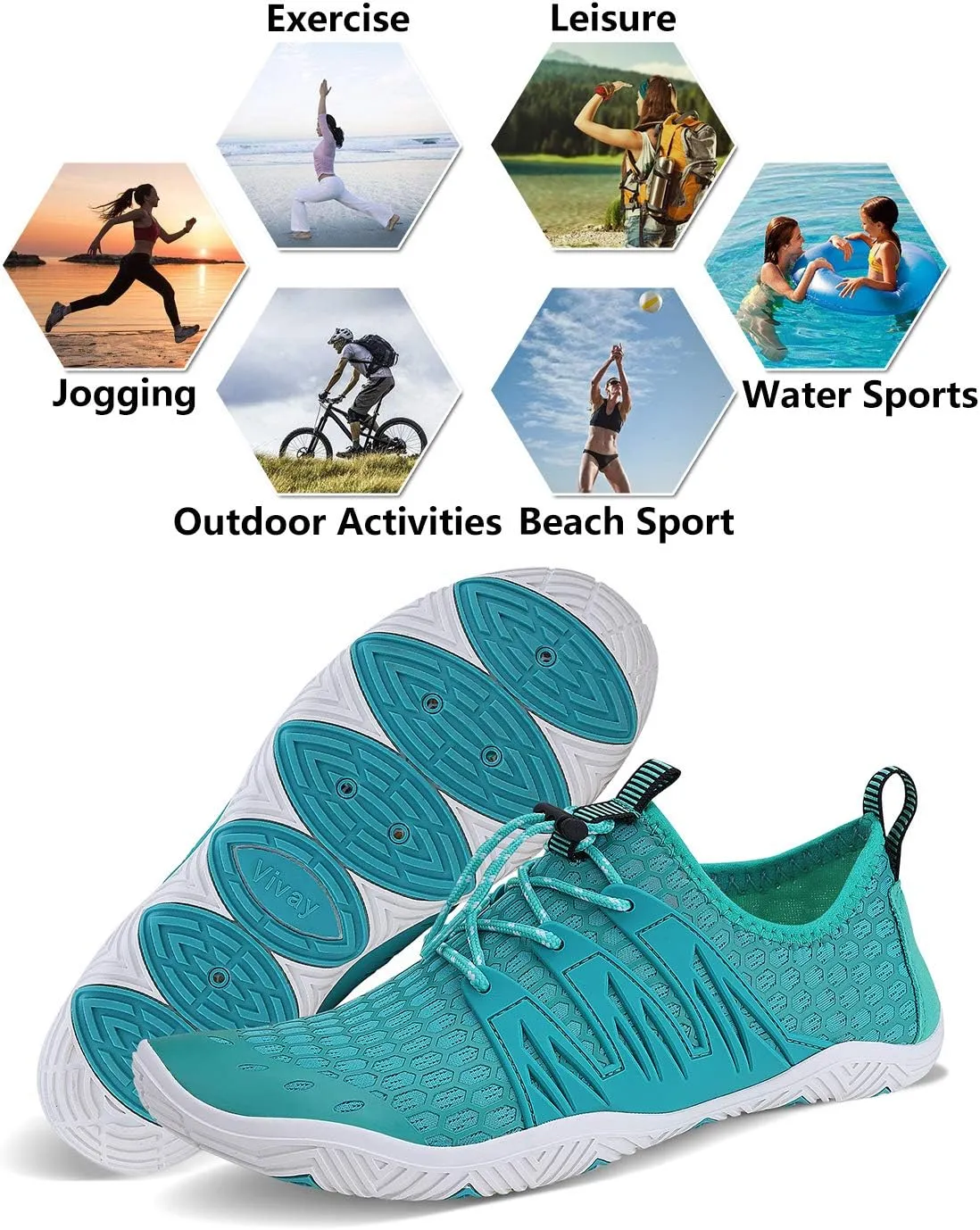 Water Shoes Mens Womens Quick Dry Barefoot Aqua Socks Diving Sports Shoes for Beach Swim Surf Pool Yoga Outdoor Trip