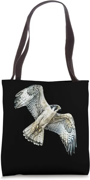 Watercolor Flying Peregrine Falcon Bird Ornithology Wildlife Tote Bag