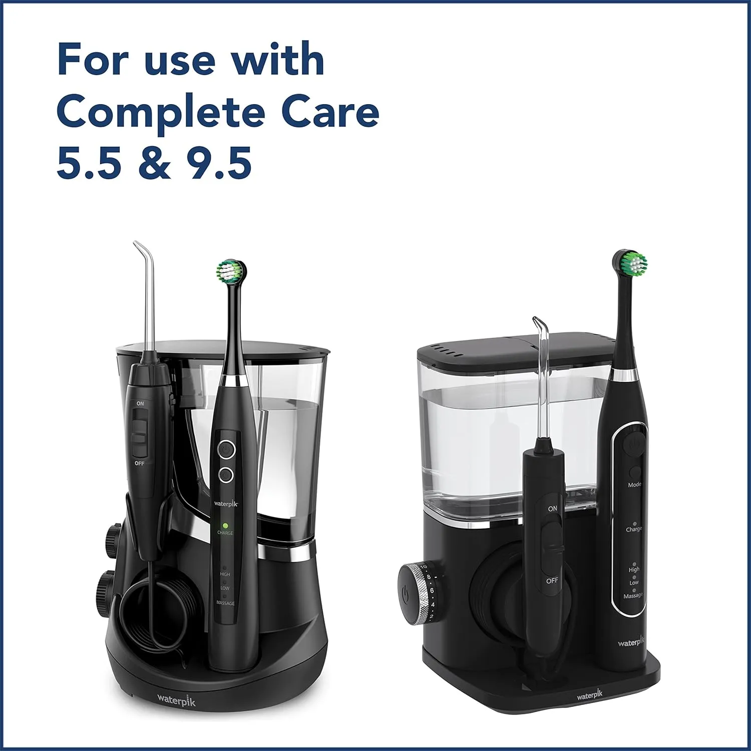 Waterpik Triple Clean Replacement Brush Heads, Black, OTRB-3WB, 3 Count (Pack of 1) for Complete Care 5.5 and 9.5 Models CC-02, WP-812/822/842