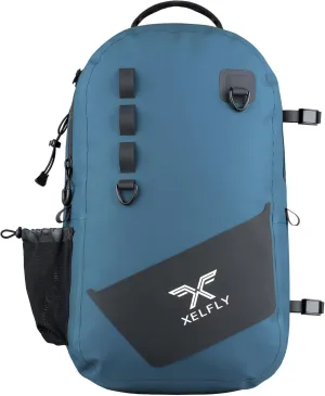 Waterproof Fishing Backpack with Rod Holder, Inflatable Air Valve, Gear Loops, Submersible Zipper