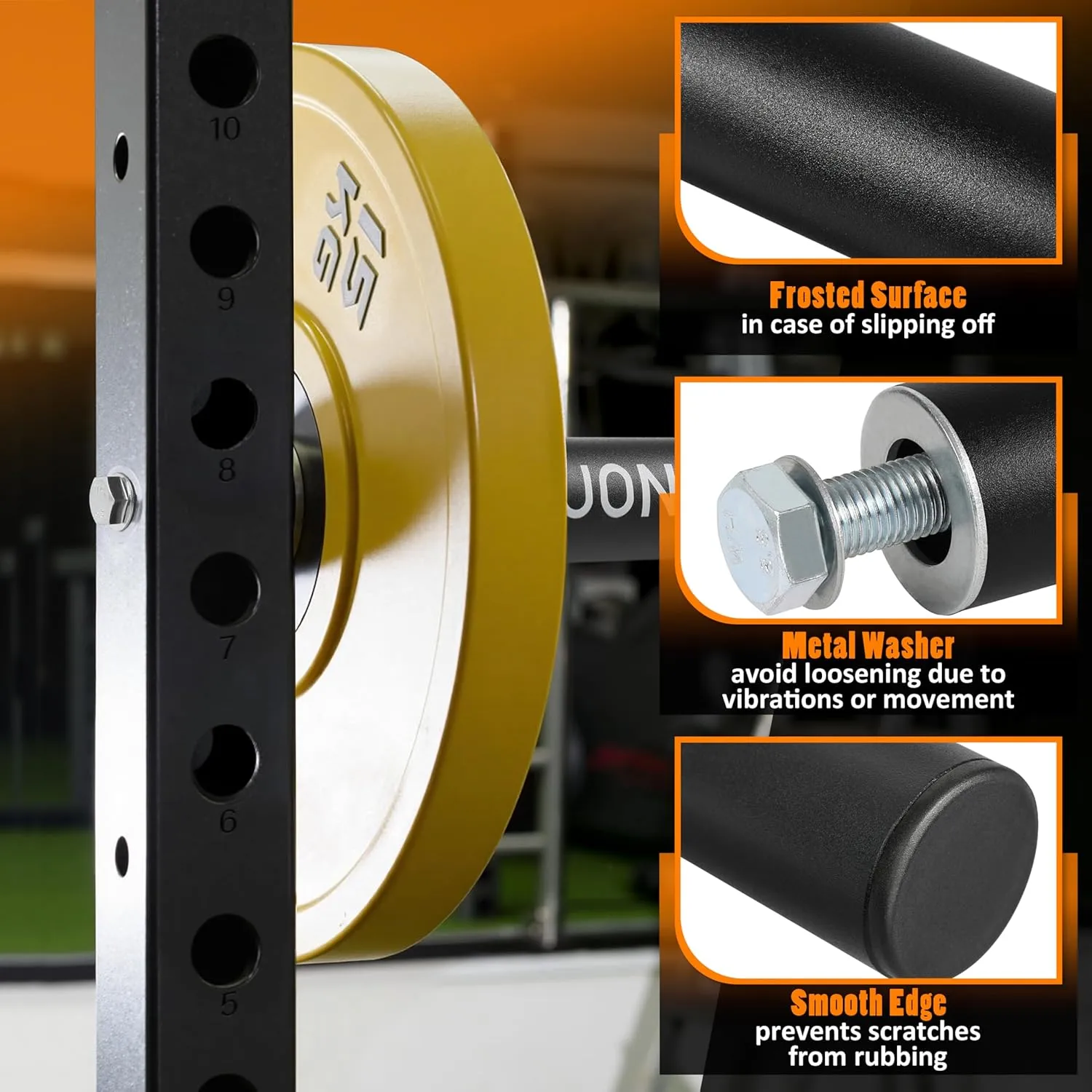 Weight Plate Holder, Power Rack Attachments Squat Rack Weight Plate Holder Storage for 2 inch Olympic Plates, Universal Fit 2x2, 2x3, 3x3 Power Cage, 1"and 5/8" Hole Compatible
