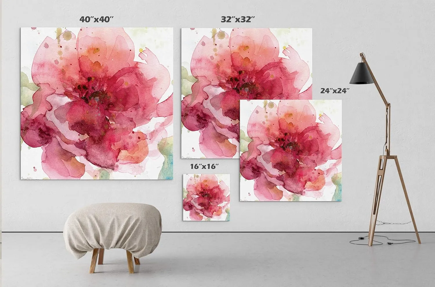 Wexford Home Bold Blush I -Gallery Wrapped Canvas Art Print, 40x40,