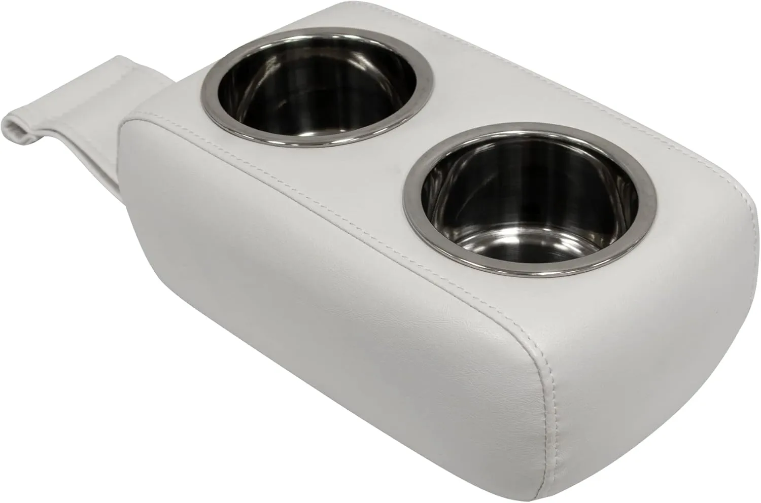 Wise 3059-784 Pontoon Double Drink Holder with Stainless Steel Cup Holders, White