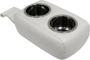Wise 3059-784 Pontoon Double Drink Holder with Stainless Steel Cup Holders, White