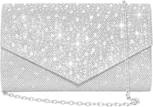 Women Evening Bag Clutch Rhinestone Envelope Party Handbag Bridal Prom Purse