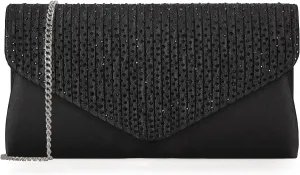 Women Evening Bag Crystal Wedding Clutch Purse Rhinestone Envelope Handbag for Prom Cocktail Party