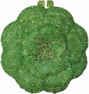 Women Luxury 3D Flower Crystal Evening Bag Exquisite Rhinestone Clutch Bag for Wedding Ceremony