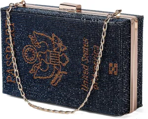 Women Passport Crossbody Bag Rhinestones Clutch Purses Crystal Clutch Unique Clutch Purses for Wome