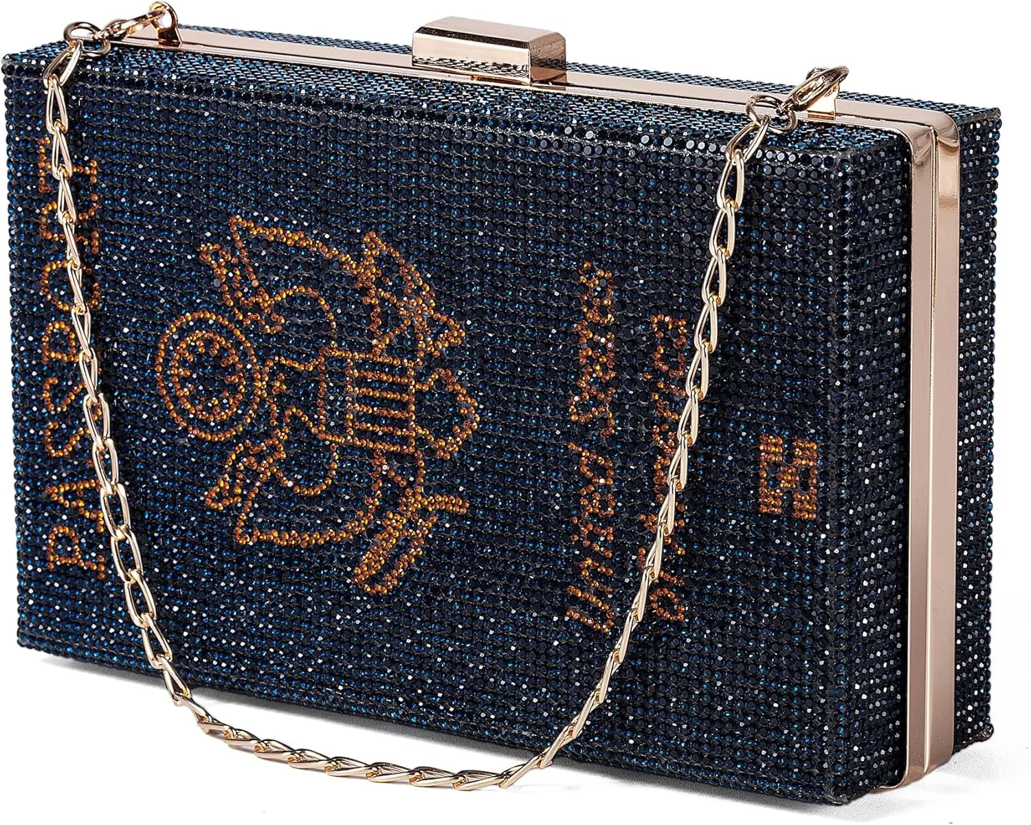 Women Passport Crossbody Bag Rhinestones Clutch Purses Crystal Clutch Unique Clutch Purses for Wome