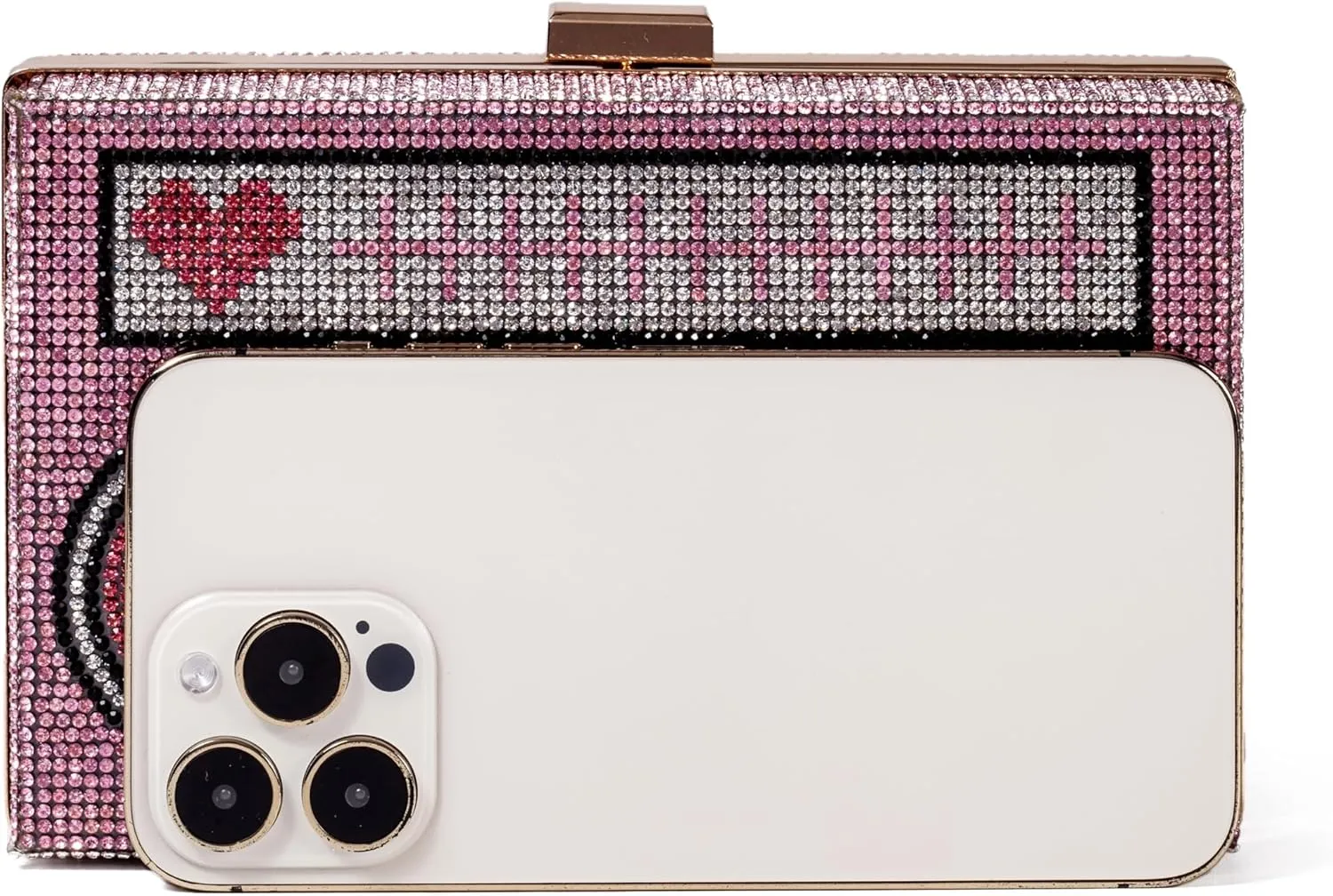 Women Retro Radio Shape Crossbody Bag Rhinestone Metal Vintage Evening Clutch Purses