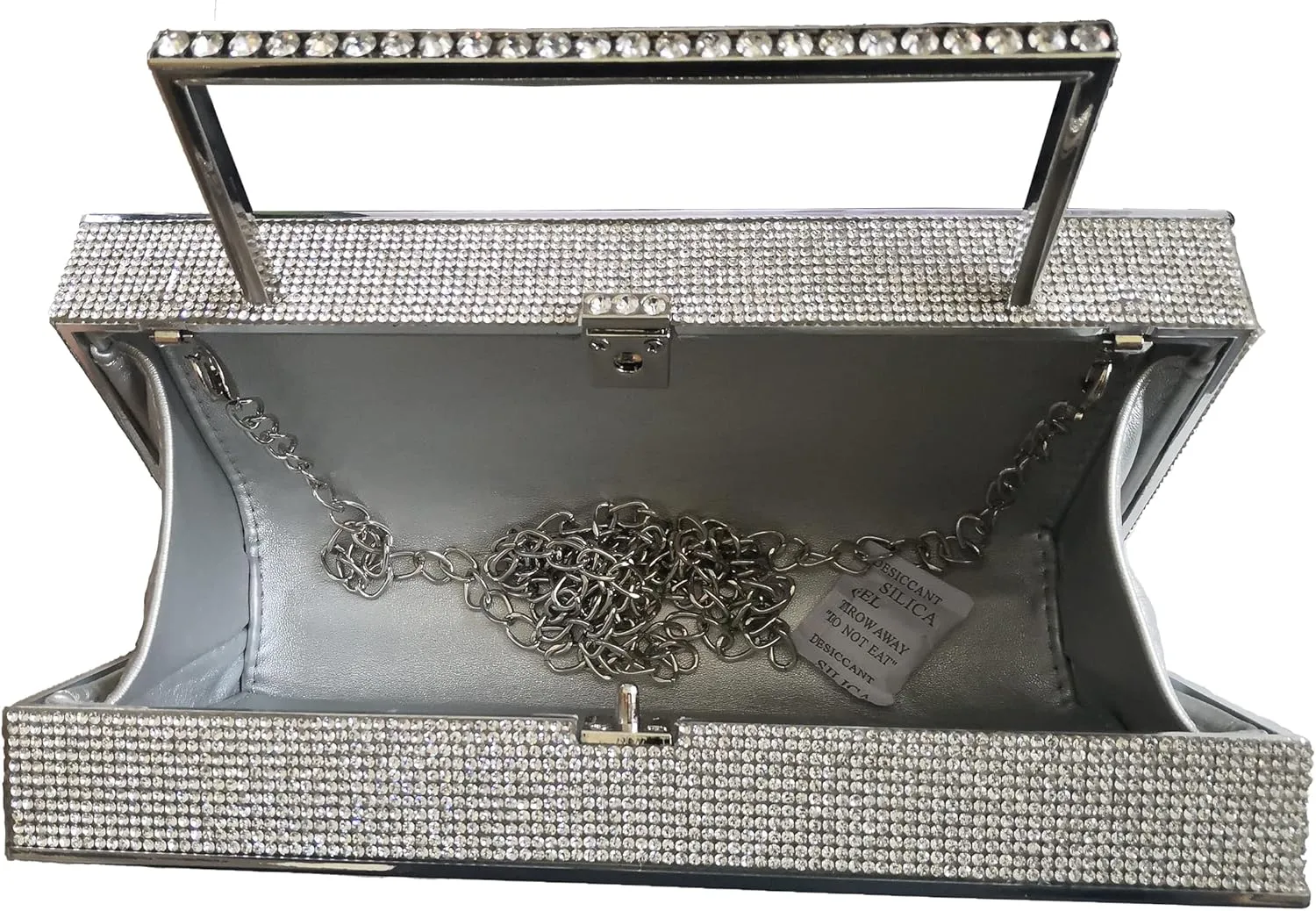 Women Retro Radio Shape Crossbody Bag Rhinestone Metal Vintage Evening Clutch Purses