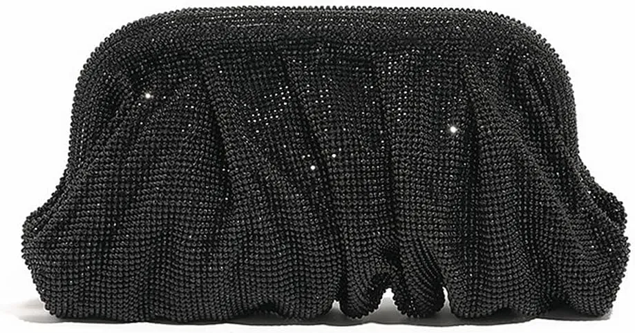 Women Rhinestone Clutch Purse Diamond Evening Bag Chain Handbag Ladies Dumpling Bag Wedding Party Purse
