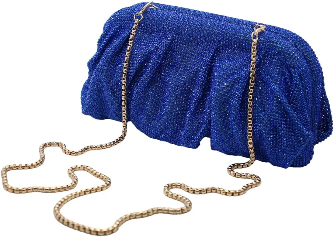 Women Rhinestone Clutch Purse Diamond Evening Bag Chain Handbag Ladies Dumpling Bag Wedding Party Purse