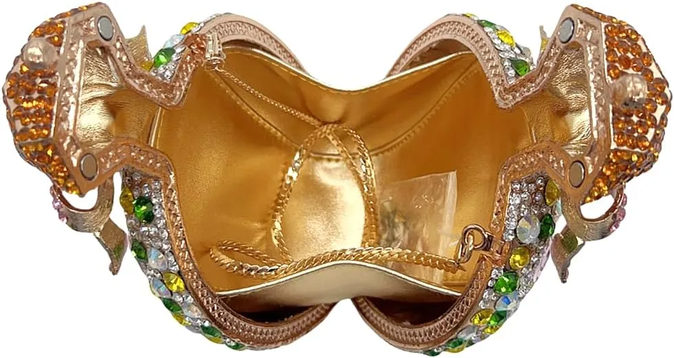 Women Rhinestone Perfume Bottle Clutch Purse Luxury Shell Crystal Evening Bag Cute Diamond Wedding Party Handbag