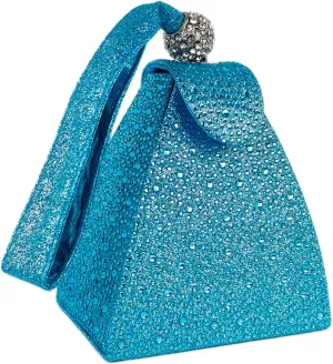 Women Rhinestone Unique Evening Bag Triangle Handbag Wristlet Clutch Purse Wrist Bag
