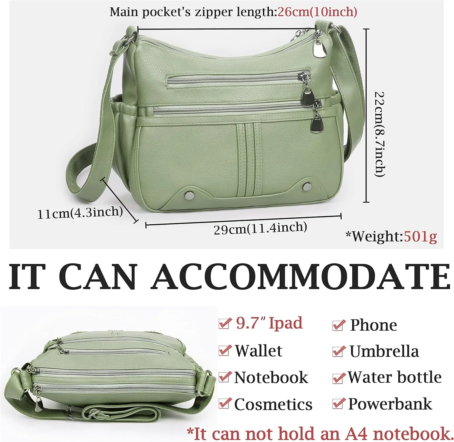 Women Soft PU Leather Shoulder Handbag Multi Pocket Crossbody Bag Ladies Medium Roomy Purses Fashion Tote Top Handle Satchel