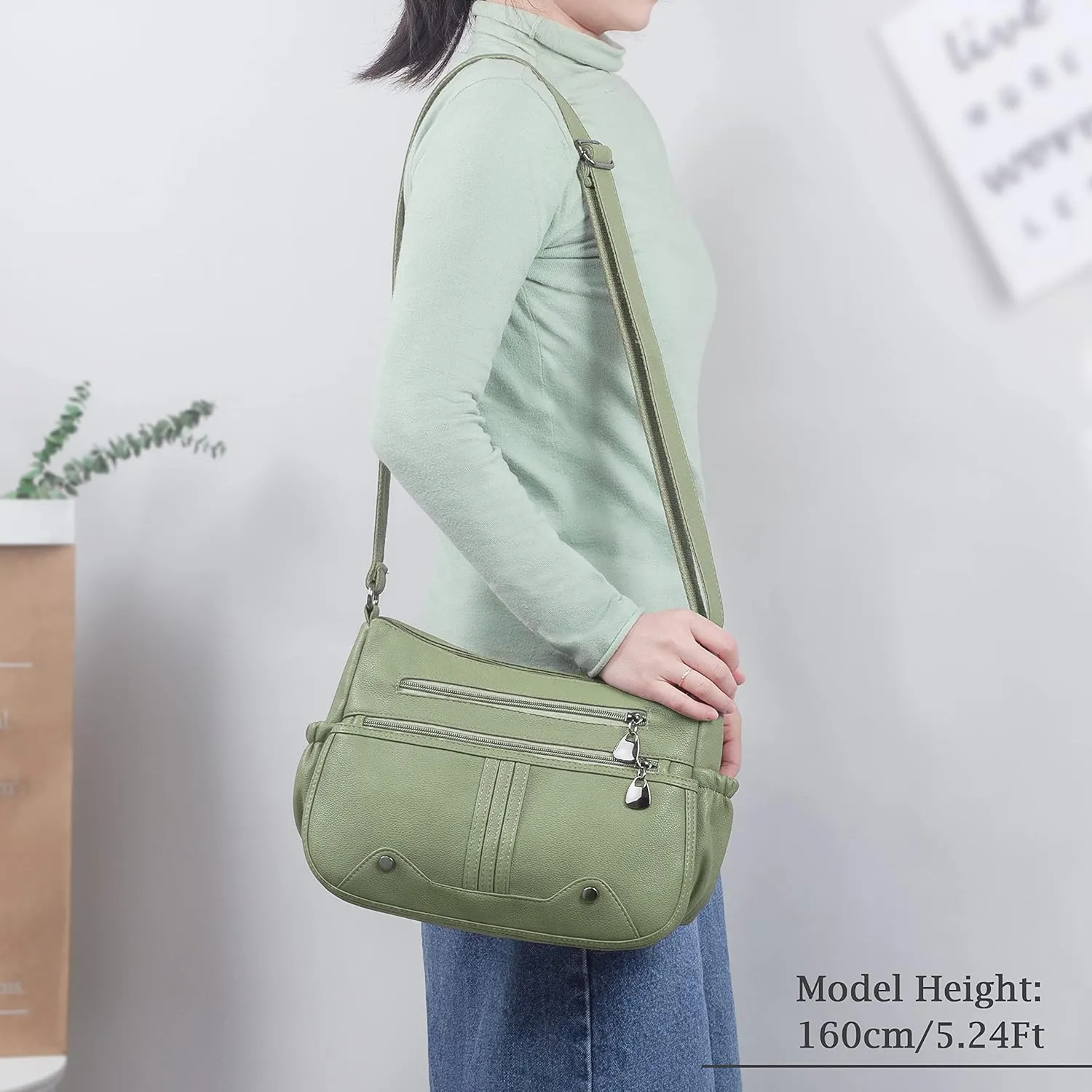 Women Soft PU Leather Shoulder Handbag Multi Pocket Crossbody Bag Ladies Medium Roomy Purses Fashion Tote Top Handle Satchel