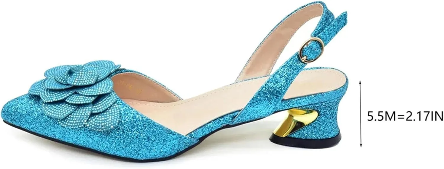 Womens 2025 Satin Clutch Purse Bag Italian Wedding Shoes Set Rhinestone Luxury Party Pumps and Matching Evening Bag